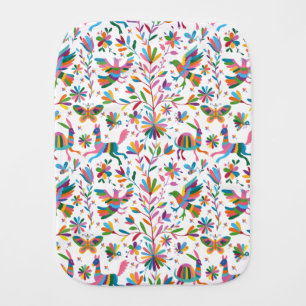  Mexican Otomi Style Bright Pattern Baby Burp Cloth