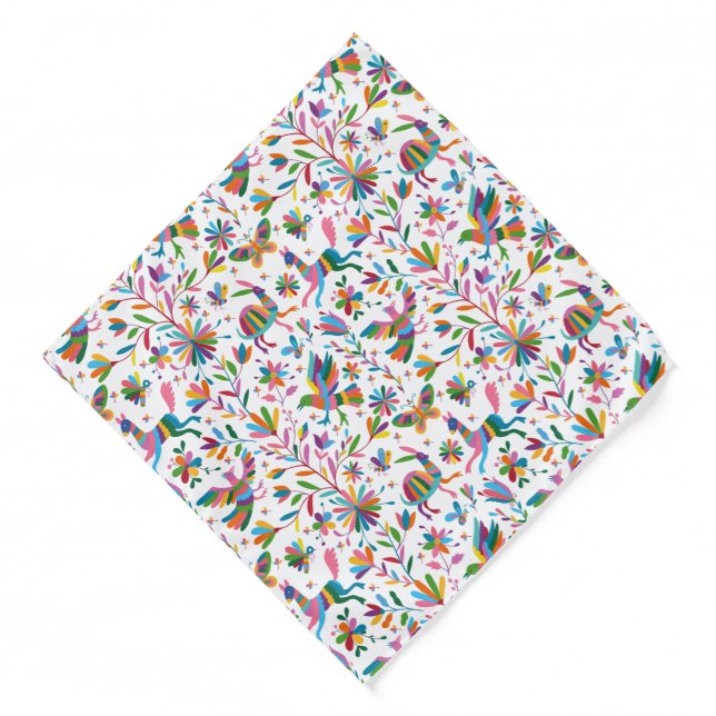  Mexican Otomi Style Bright Pattern Bandana (Front)
