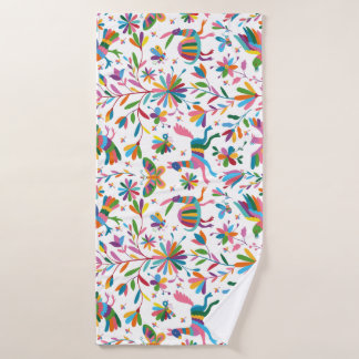  Mexican Otomi Style Bright Pattern Bath Towel
