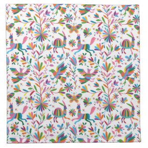 Mexican Otomi Style Bright Pattern Cloth Napkin