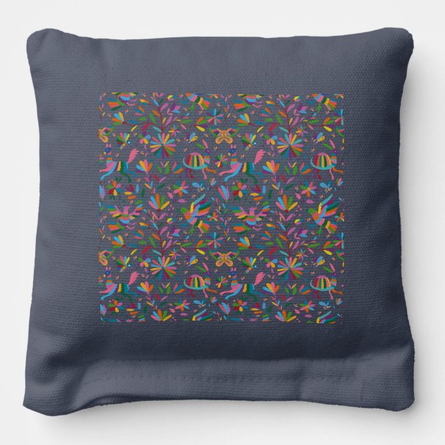 Mexican Otomi Style Bright Pattern Cornhole Bags (Back 2)