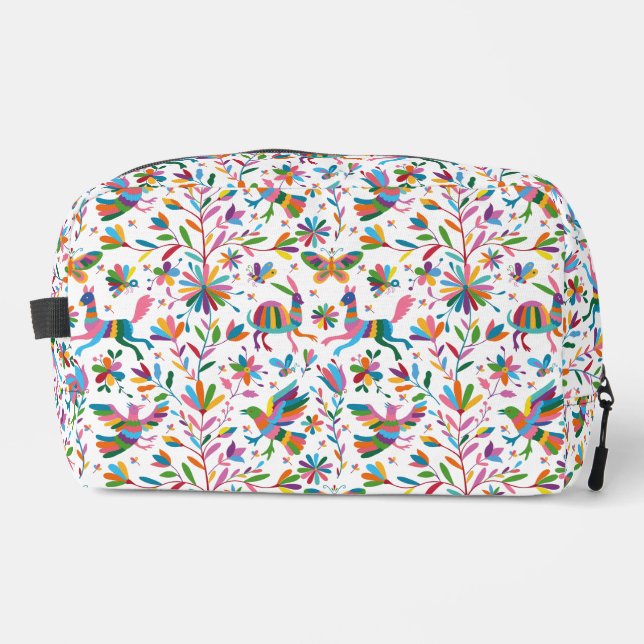  Mexican Otomi Style Bright Pattern Dopp Kit (Front)