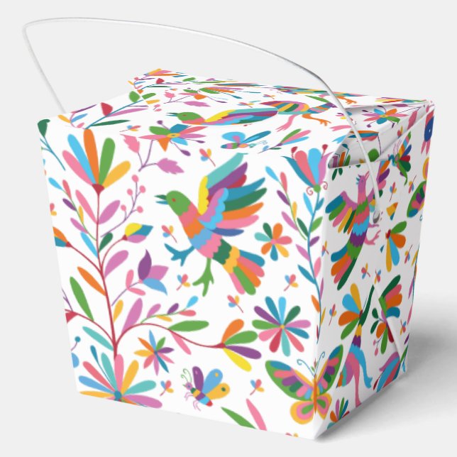  Mexican Otomi Style Bright Pattern Favor Boxes (Back)
