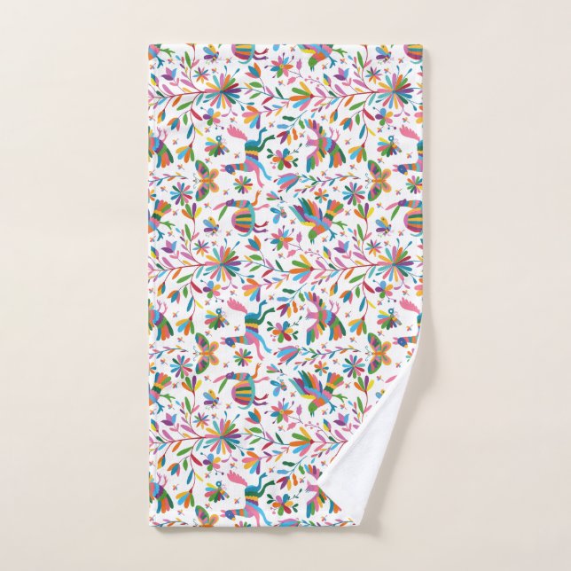  Mexican Otomi Style Bright Pattern Hand Towel (Hand Towel)