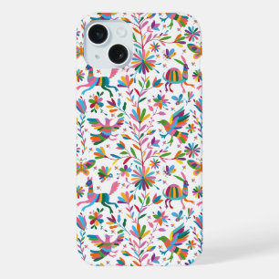 Mexican Otomi Style Bright Pattern iPhone 15 Plus Case