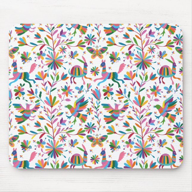  Mexican Otomi Style Bright Pattern Mouse Pad (Front)