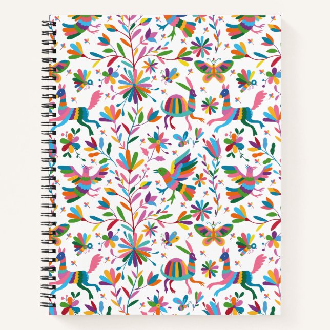  Mexican Otomi Style Bright Pattern Notebook (Front)