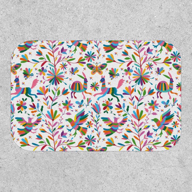  Mexican Otomi Style Bright Pattern Patch (Front)