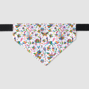  Mexican Otomi Style Bright Pattern Pet Bandana Collar