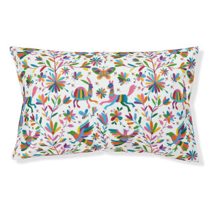 Mexican Otomi Style Bright Pattern Pet Bed