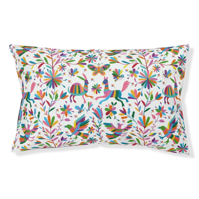  Mexican Otomi Style Bright Pattern Pet Bed (Front)
