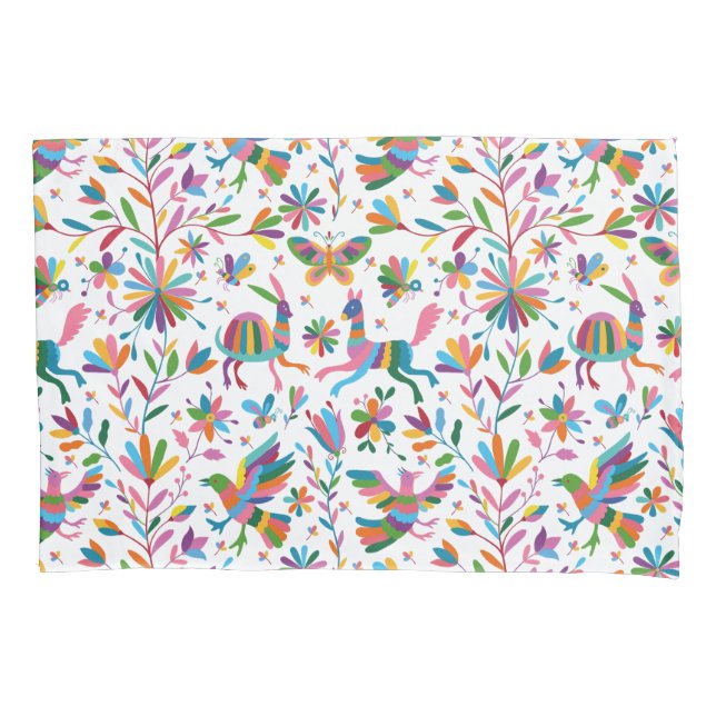  Mexican Otomi Style Bright Pattern Pillow Case (Front)