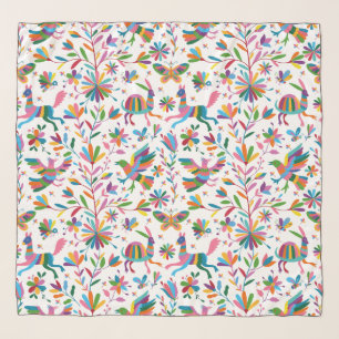  Mexican Otomi Style Bright Pattern Scarf
