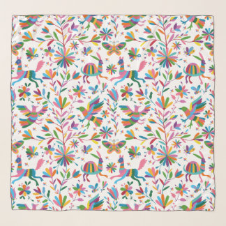  Mexican Otomi Style Bright Pattern Scarf