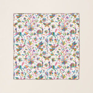 Mexican Otomi Style Bright Pattern Scarf