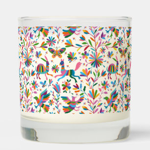 Mexican Otomi Style Bright Pattern Scented Candle