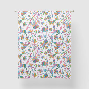 Mexican Otomi Style Bright Pattern Sheer Curtains