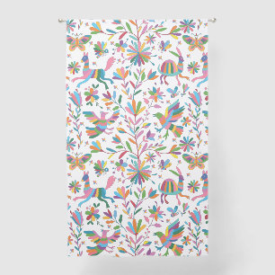  Mexican Otomi Style Bright Pattern Sheer Curtains