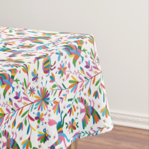 Mexican Otomi Style Bright Pattern Tablecloth