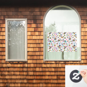  Mexican Otomi Style Bright Pattern Window Cling