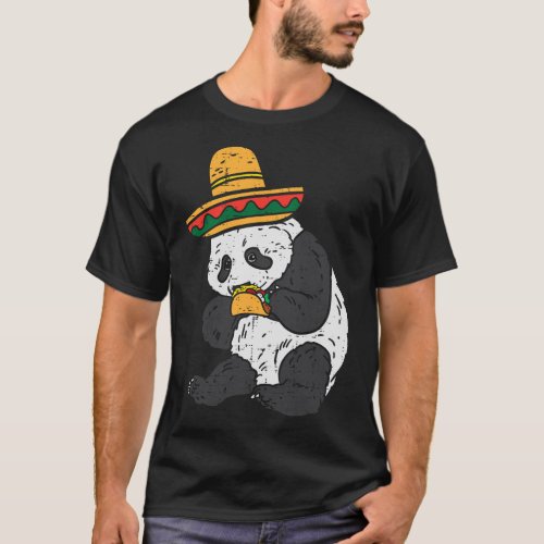 Mexican Panda Tacos Animal Party Fiesta Cinco De M T_Shirt