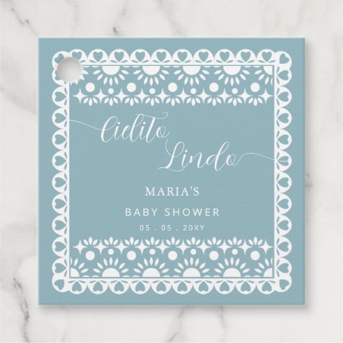 Mexican Papel Picado Cielito Lindo Baby Shower Favor Tags