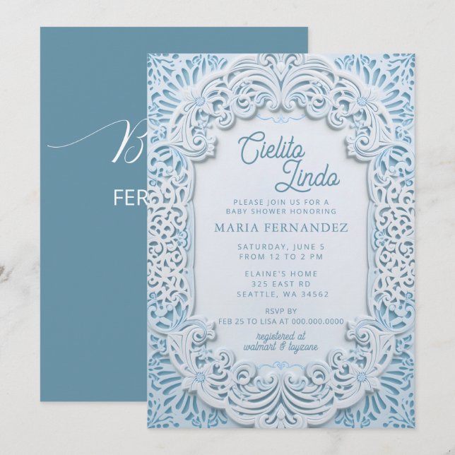 Mexican Papel Picado Cielito Lindo Baby Shower Invitation (Front/Back)
