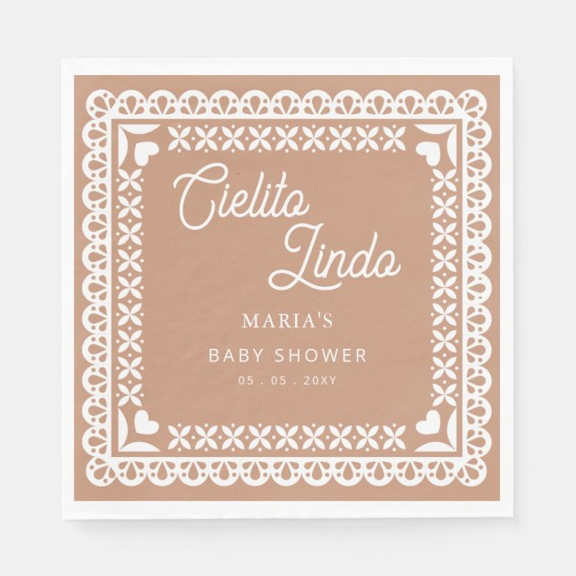 Mexican Papel Picado Cielito Lindo Baby Shower Napkins (Front)