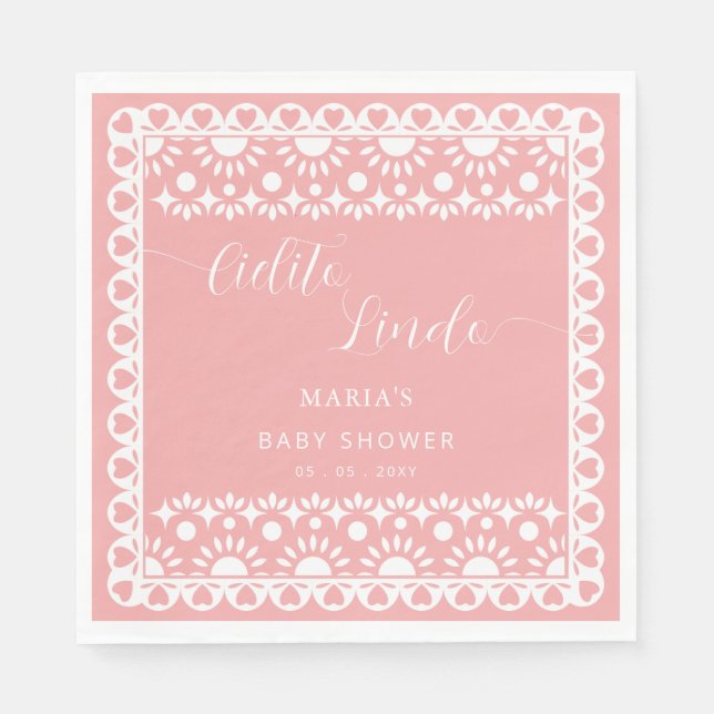 Mexican Papel Picado Cielito Lindo Baby Shower Napkins (Front)