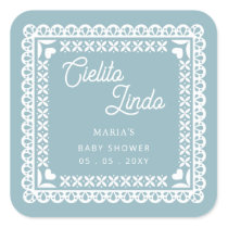 Mexican Papel Picado Cielito Lindo Baby Shower Square Sticker