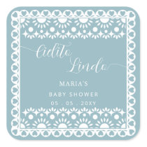 Mexican Papel Picado Cielito Lindo Baby Shower Square Sticker