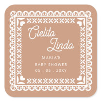 Mexican Papel Picado Cielito Lindo Baby Shower Square Sticker