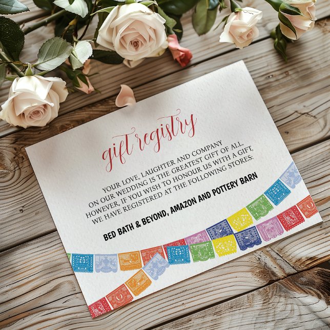 Mexican Papel Picado Elegant Colorful Boda Wedding Enclosure Card (Mexican Papel Picado Elegant Colorful Boda Wedding Enclosure Card)