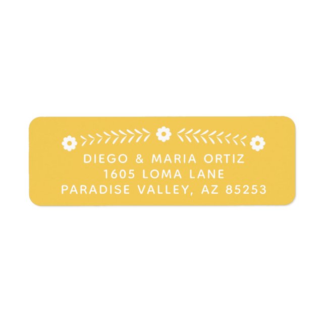 Mexican Papel Picado Return Address Labels (Front)
