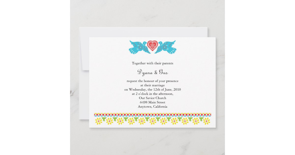 Mexican Papel Picado Skulls Wedding Invitation Zazzle 3788