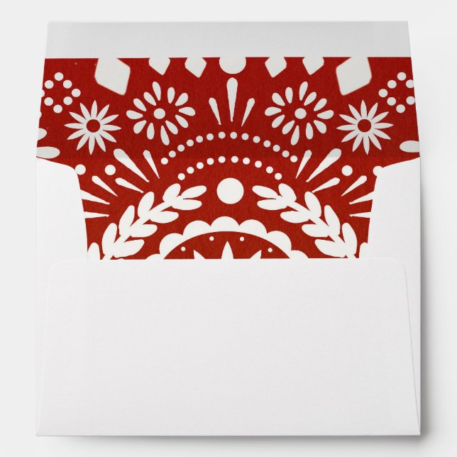 Mexican Papel Picado Style Inside Pattern Envelope (Back (Bottom))
