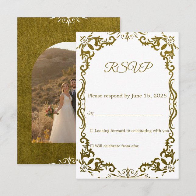 Mexican Papel Picado Wedding RSVP Card (Front/Back)