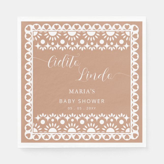 Mexican Papel PicadoCielito Lindo Baby Shower Napkins (Front)