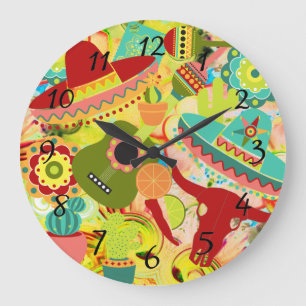 Mexican Party Celebration Wall Clock