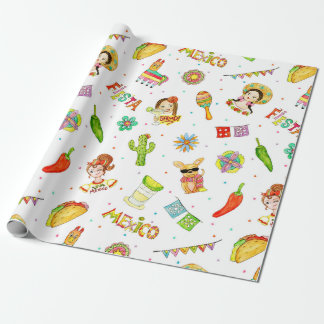 Mexican Party Wrapping Paper roll