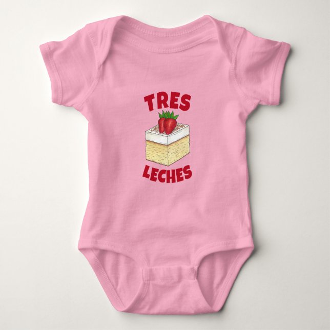 Mexican Pastel de Tres Leches Cake Baking Dessert Baby Bodysuit (Front)