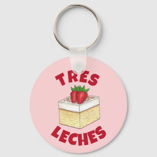 Mexican Pastel de Tres Leches Cake Baking Dessert Keychain