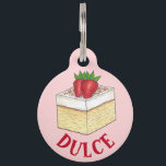 Mexican Pastel de Tres Leches Cake Baking Dessert Pet ID Tag<br><div class="desc">Food-themed design features an original marker illustration of a tortilla chip and a scoop of spicy salsa. Ideal for your favorite foodie or fan of Mexican cuisine. This chips and salsa illustration is also available on other products. Don't see what you're looking for? Need help with customization? Contact Rebecca to...</div>