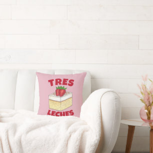 Mexican Pastel de Tres Leches Cake Baking Dessert Throw Pillow