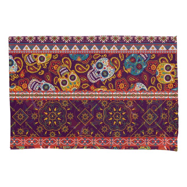 Mexican patchwork: traditional vintage design. pillow case (Front)