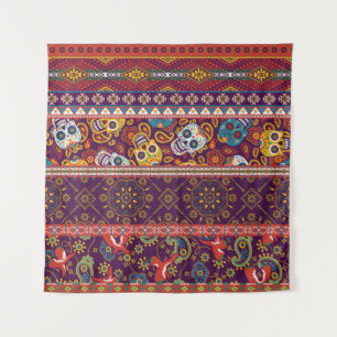 Mexican patchwork: traditional vintage design. tapestry