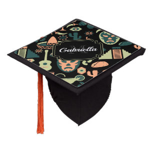 Mexican Pattern Graduation Cap Topper