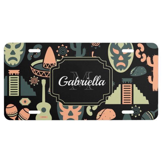 Mexican Pattern License Plate (Front)