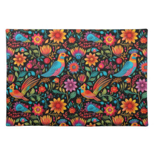 Mexican pattern script name cloth placemat
