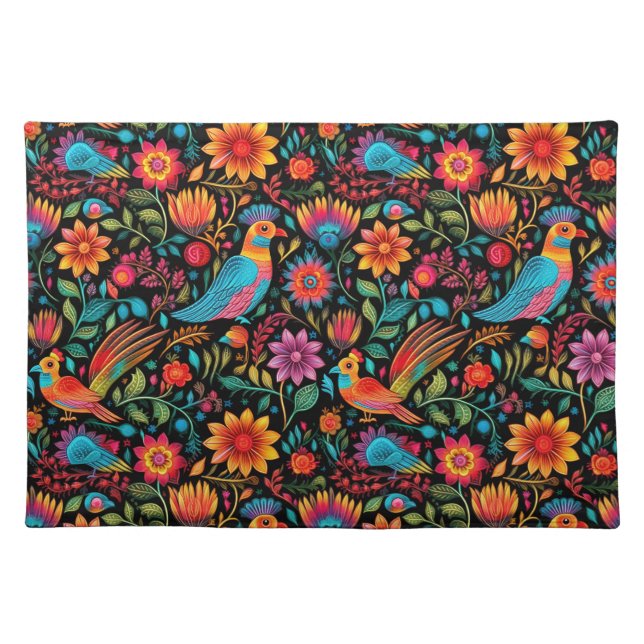 Mexican pattern script name cloth placemat (Front)